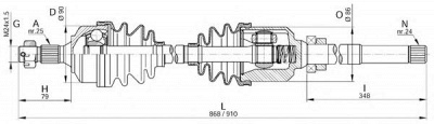 OPEN PARTS drs624700 -  Приводной вал